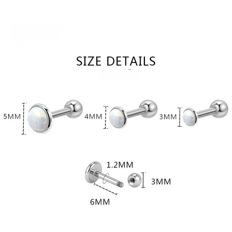 Wholesale Mini Opal Titanium Steel Turnbuckle Earrings